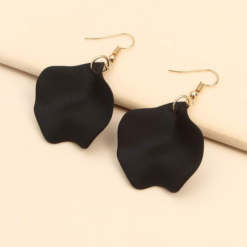 

Geometric Charm Drop Earrings, Black