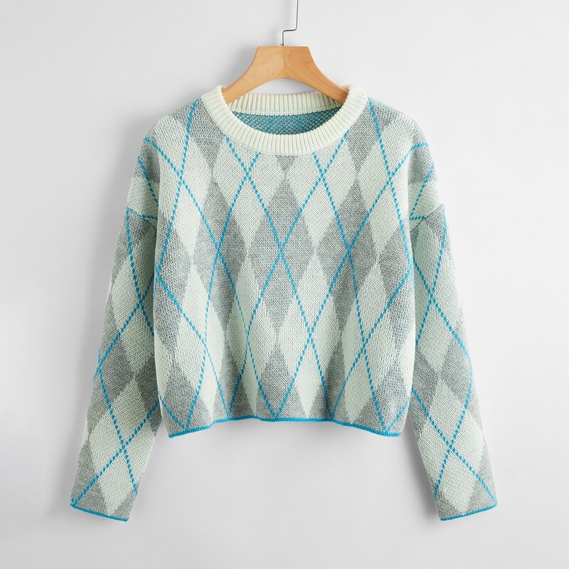 

Argyle Pattern Sweater, Multicolor