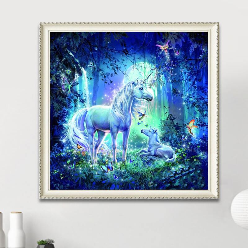 

Unicorn Print Diamond Painting Without Frame, Multicolor