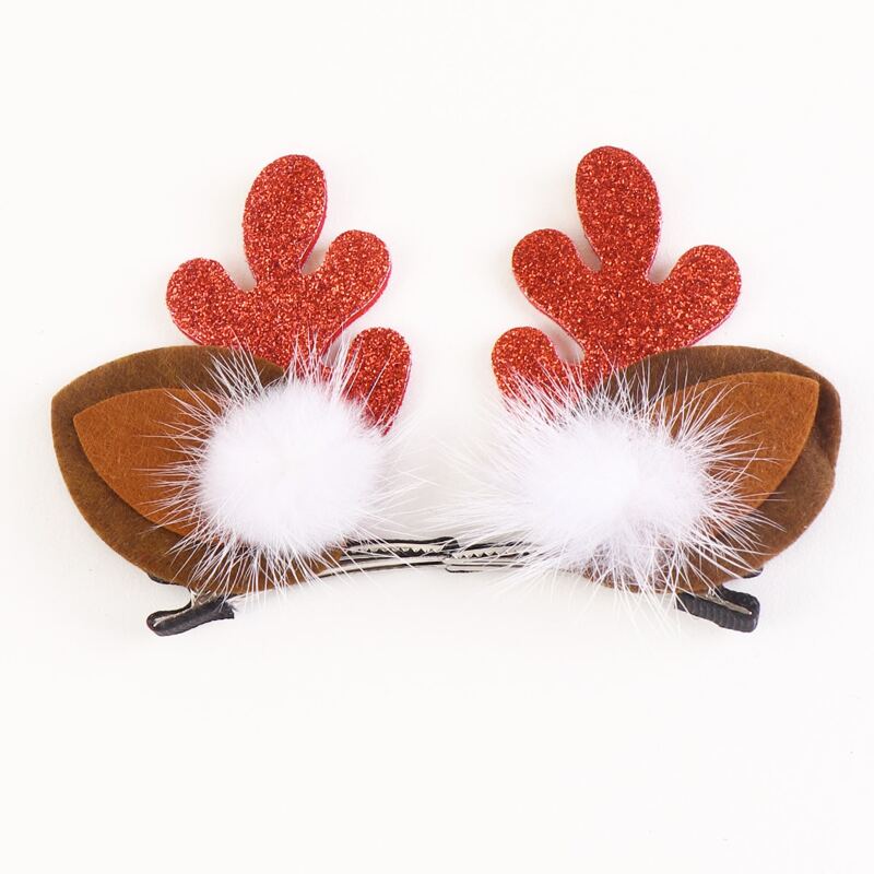 

2pcs Antlers Decor Hair Clip, Red