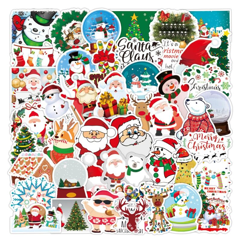 

50pcs Christmas Sticker, Multicolor