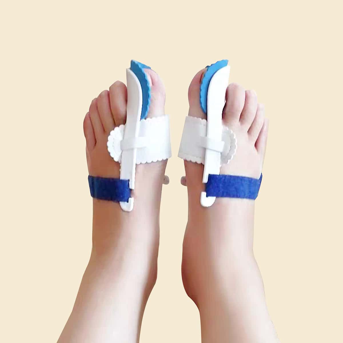

1pair Big Toe Corrector, Blue and white