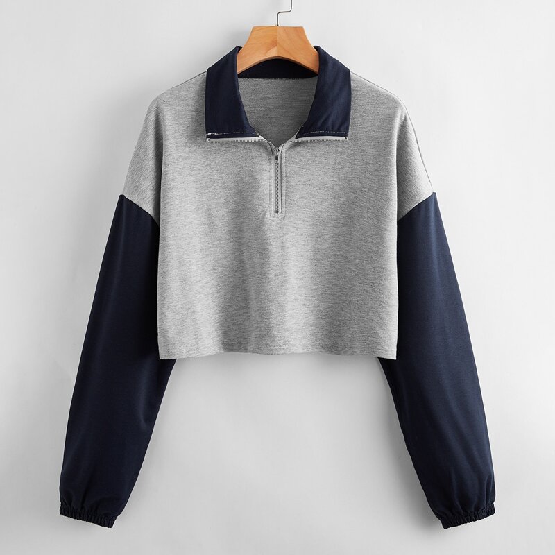 

Colorblock Half Zip Sweatshirt, Multicolor