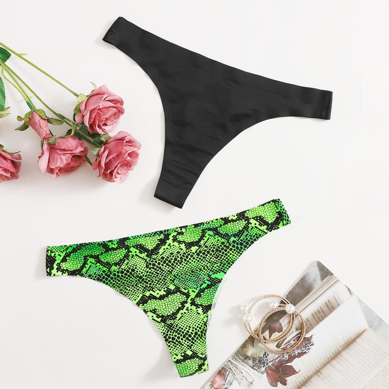 

2pack Snakeskin Seamless Panty Set, Multicolor