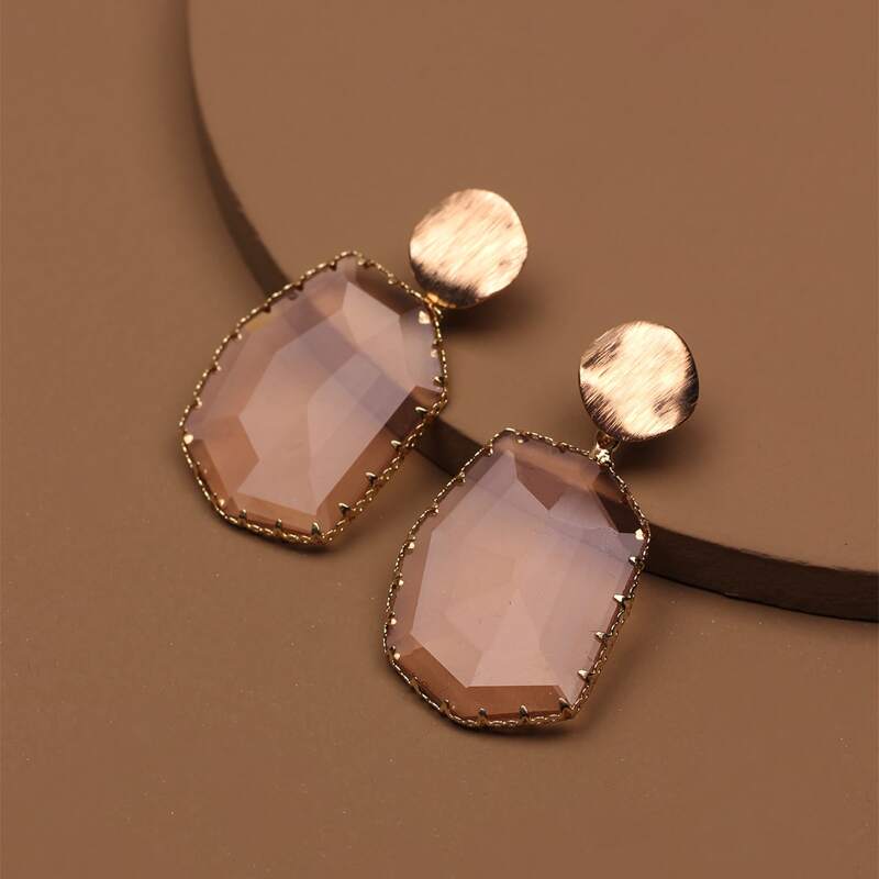 

Crystal Drop Earrings, Champagne