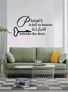 標語圖案墻面貼紙 - 黑色 - 查看 4