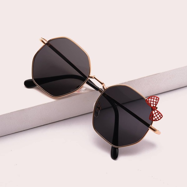 

Kids Bow Decor Metal Frame Sunglasses, Black