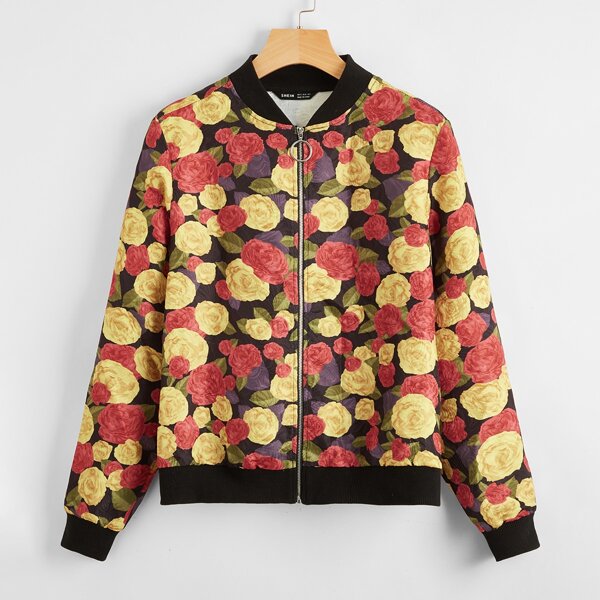 

Floral Print Bomber Jacket, Multicolor