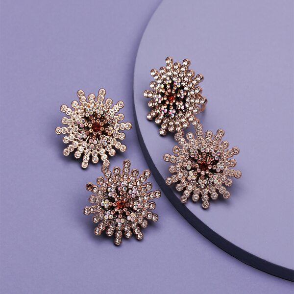 

Rhinestone Decor Earrings & Ring & Brooch, Multicolor