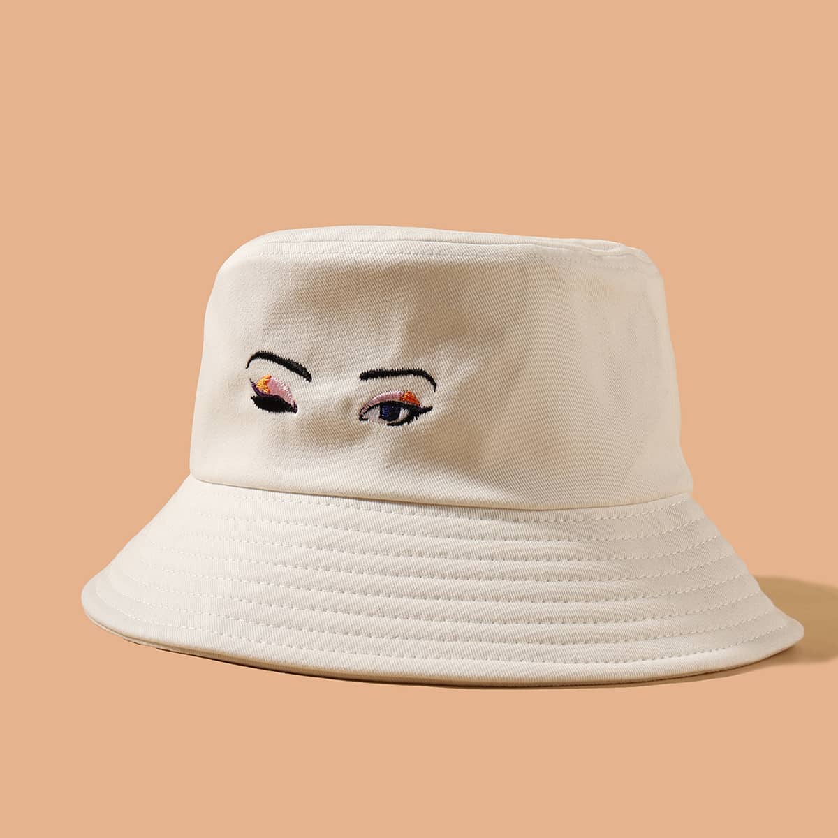 

Embroidery Decor Bucket Hat, White