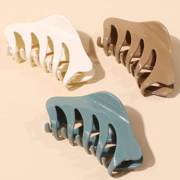 

3pcs Acrylic Hair Claw, Multicolor