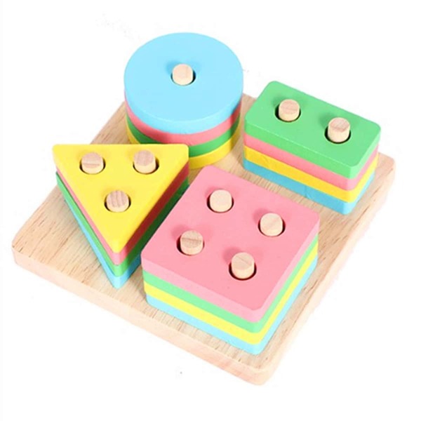 

Детские геометрические кубики, Многоцветный