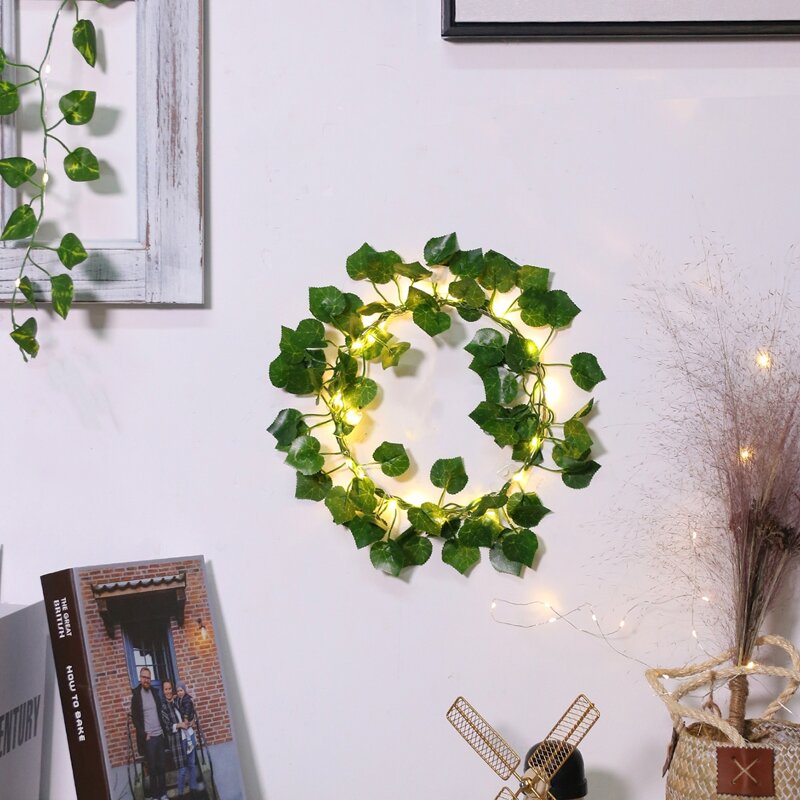 

1pc Artificial Vine String Light With 20pcs Bulb, Yellow