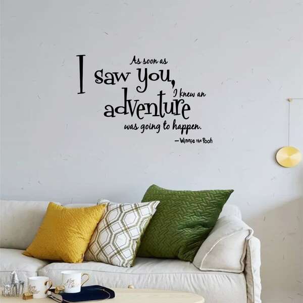 

Slogan Graphic Wall Sticker, Black