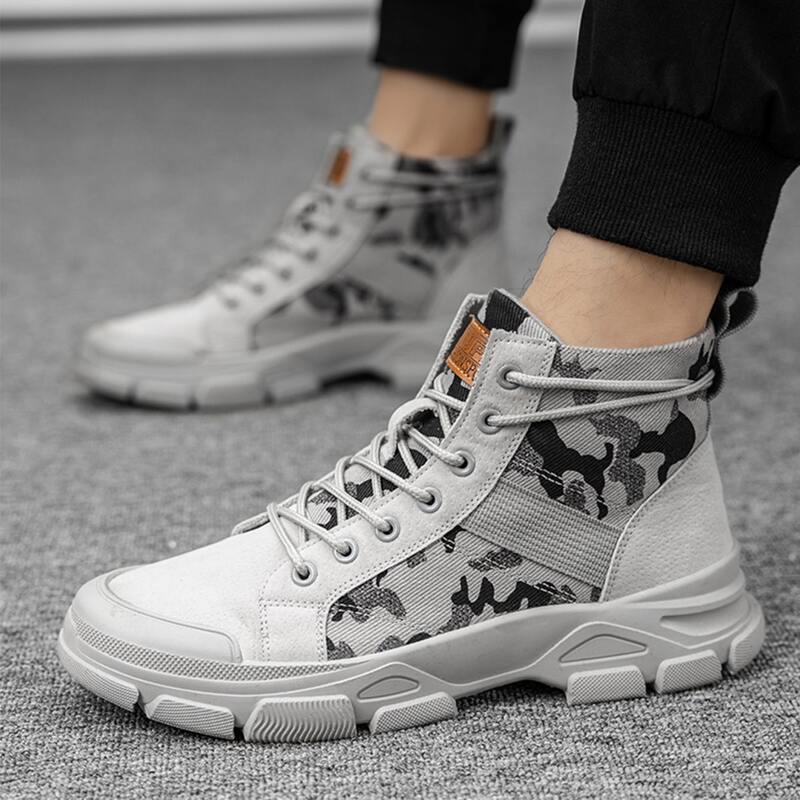 

Guys Letter Graphic Combat Boots, Grey