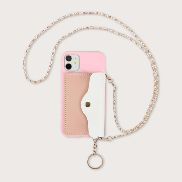 

Чехол-кошелек для iPhone с цепочкой 1шт, Розовые