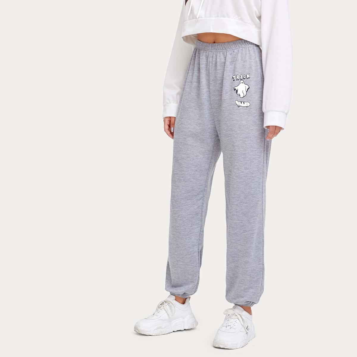 

Cartoon Graphic Joggers, Light grey