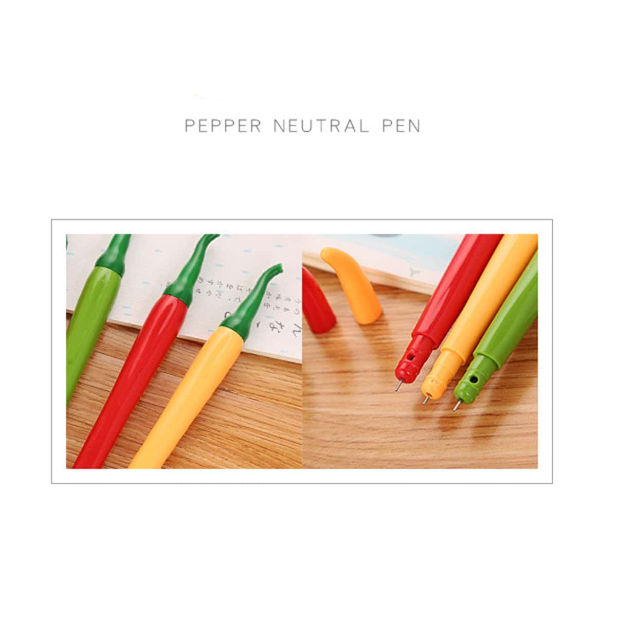

3pcs Chili Shaped Gel Pen, Black