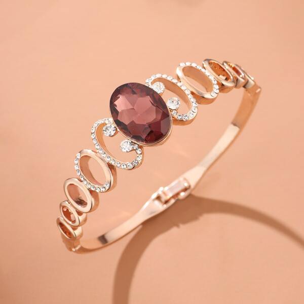 

Gemstone Decor Bangle, Rose gold