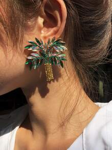 寶石樹設計耳環 - 彩色 - 查看 1