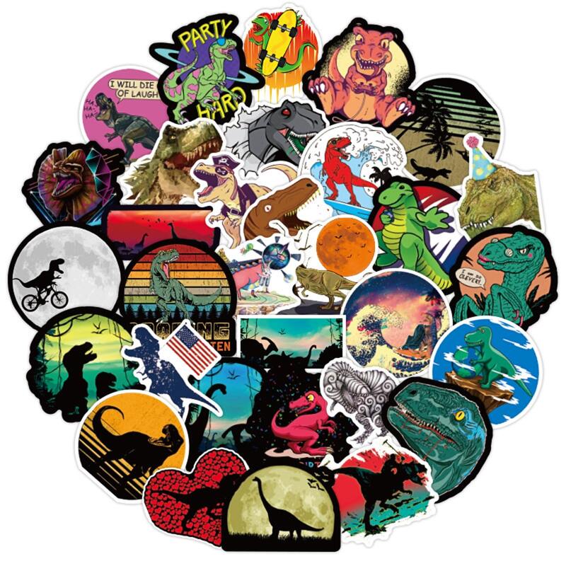 

50pcs Cartoon Dinosaur Sticker, Multicolor