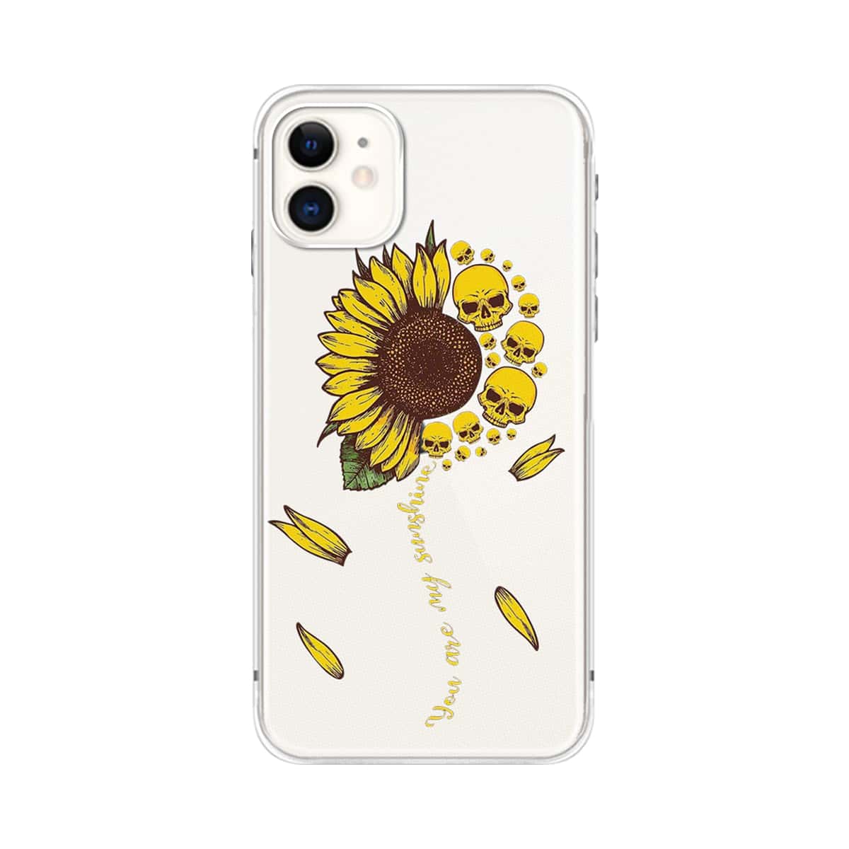 

Sunflower & Skull iPhone Case, Clear
