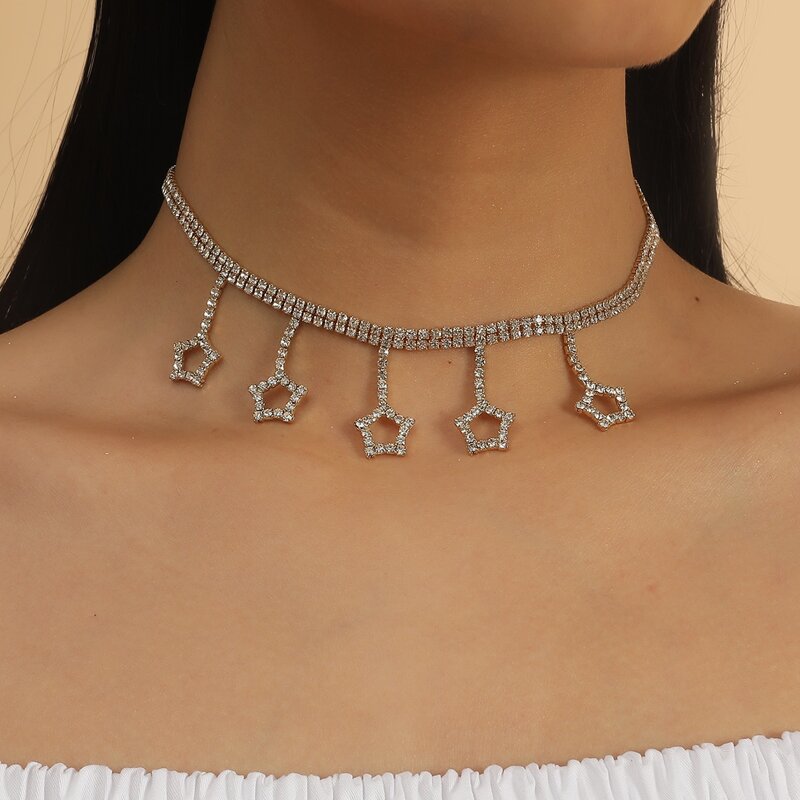

Star Tassel Choker, White