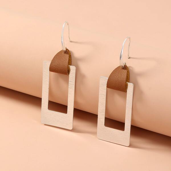 

Geo Drop Earrings, Silver