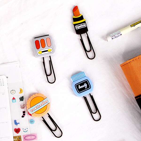 

3pcs Cosmetic Design Random Paper Clip, Multicolor