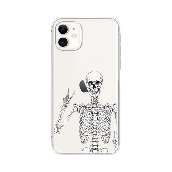 

Чехол для iPhone с узором черепа, Прозрачный