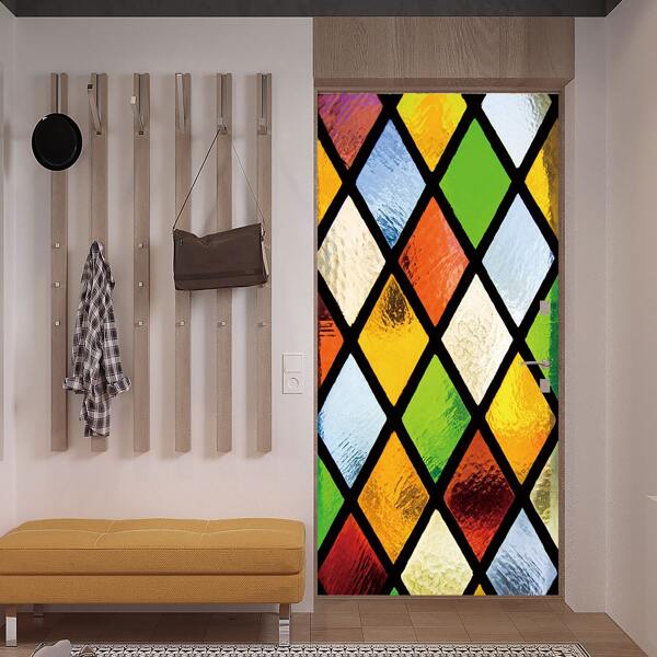 

Geometric Pattern Door Sticker, Multicolor