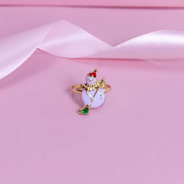 

Girls Christmas Snowman Design Ring, Multicolor