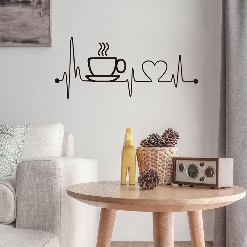 

Coffee Cup Print Wall Sticker, Black