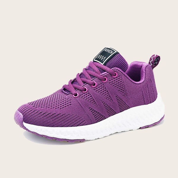 

Lace-up Front Letter Graphic Sneakers, Purple