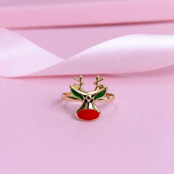 

Girls Christmas Deer Decor Ring, Multicolor