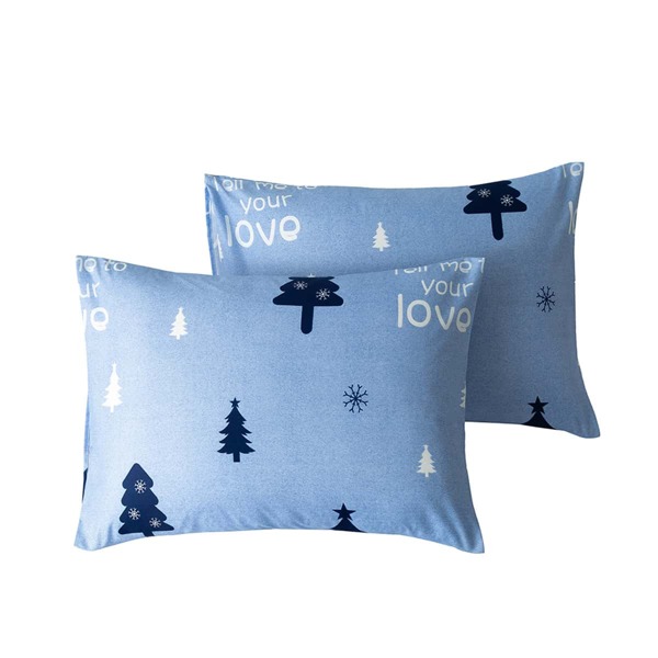 

1pair Tree Print Pillowcase Without Filler, Dusty blue