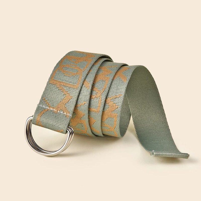 

Metal Buckle Tape Belt, Army green