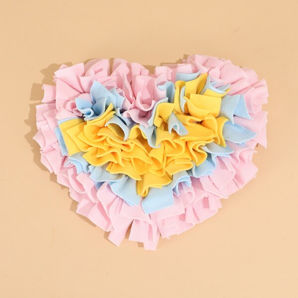 

1pc Colorblock Heart Shaped Dog Snuffle Mat, Multicolor