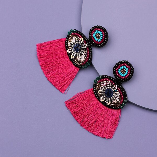 

Tassel & Bead Decor Drop Earrings, Multicolor