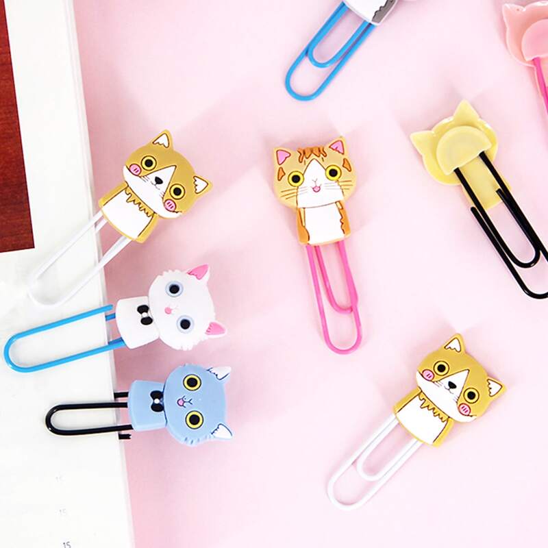 

3pcs Cat Design Random Paper Clip, Multicolor