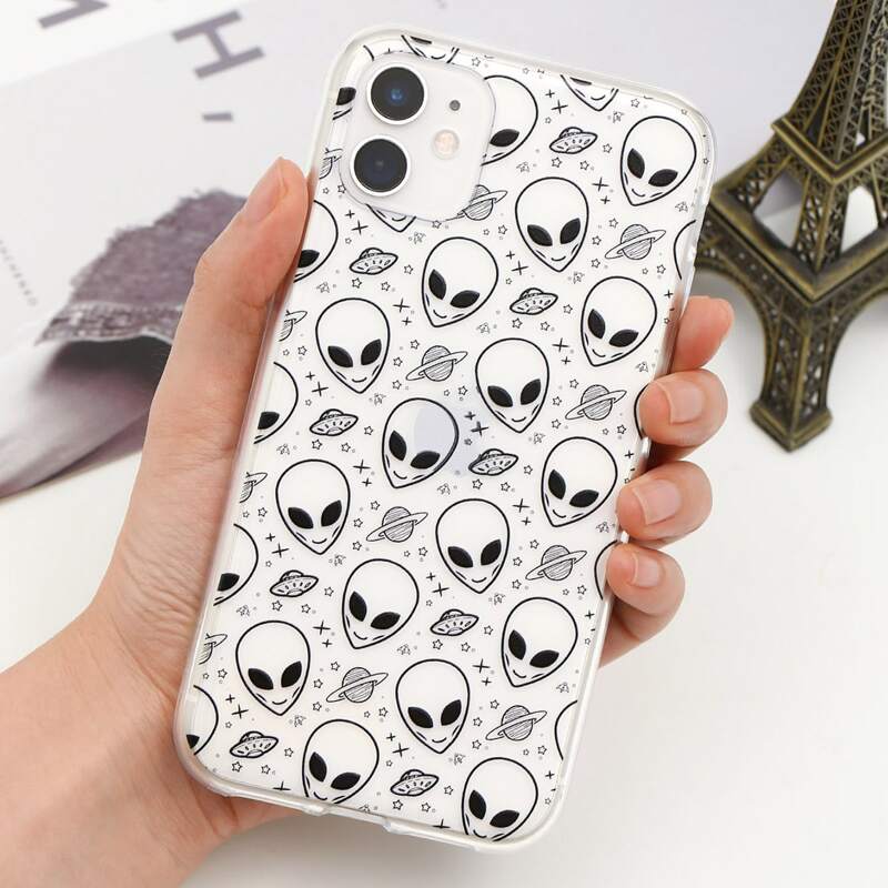 

Alien Graphic iPhone Case, Black and white