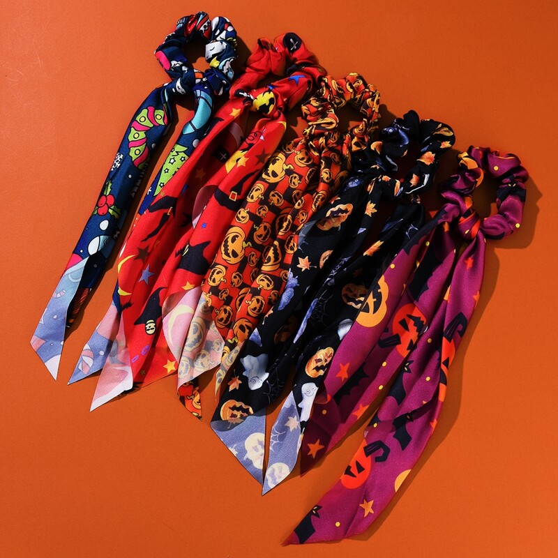 

1pc Random Halloween Scrunchie Scarf, Multicolor