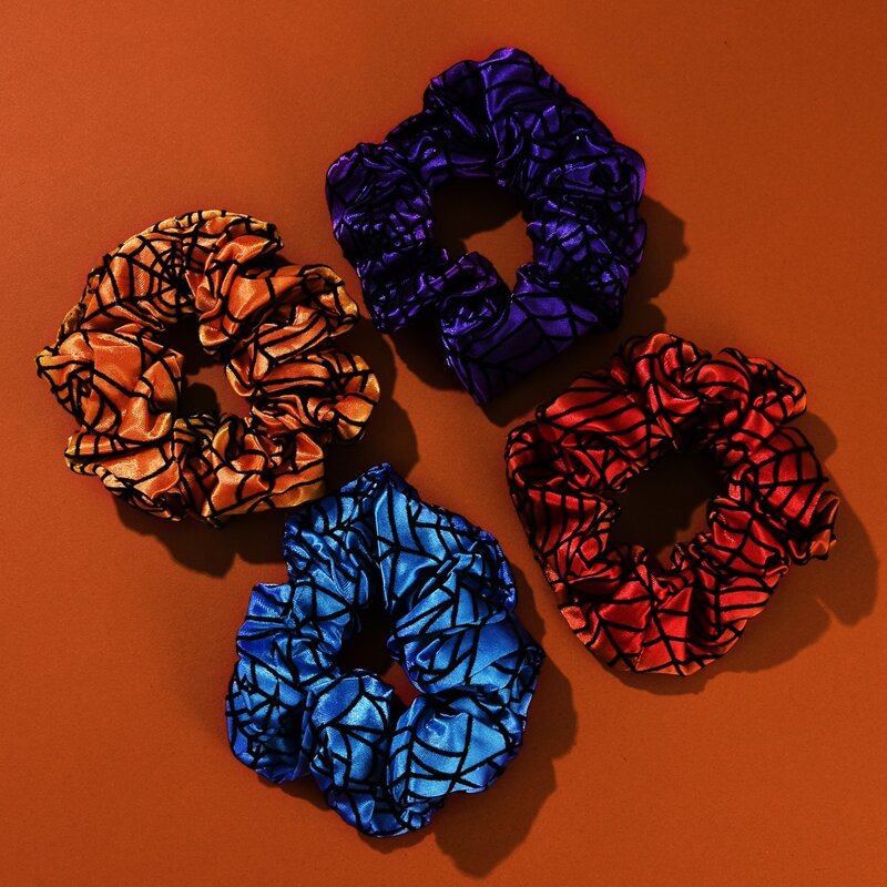 

2pcs Random Halloween Spider Web Scrunchie, Multicolor
