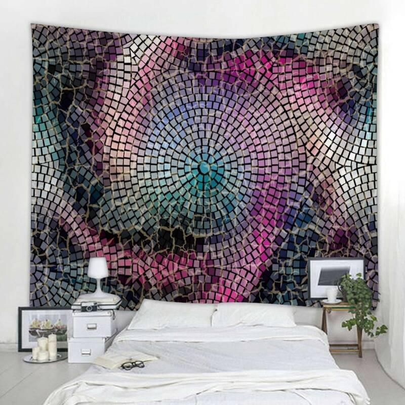 

Spiral Square Print Tapestry, Multicolor