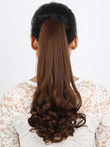 Extensión del pelo Coleta larga rizada - Marrón - Ver 1