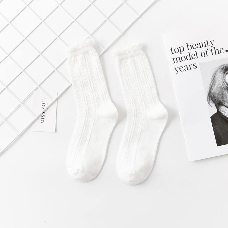 

Solid Crew Socks, White