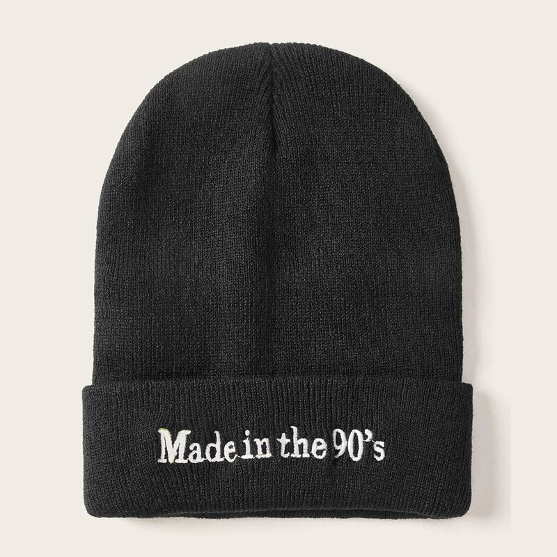 

Letter Graphic Beanie, Black