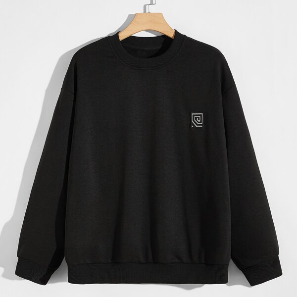 

Men Reflective Patched Sweatshirt, Black