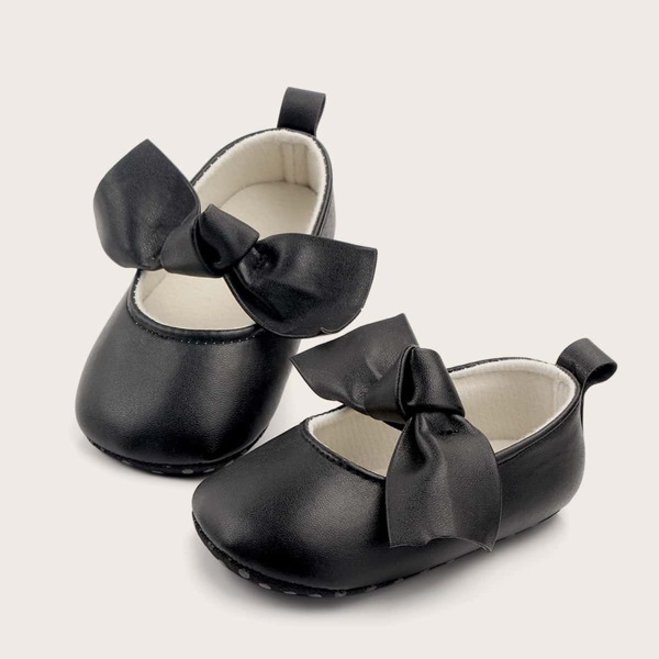 

Baby Girls Bow Decor Flats, Black