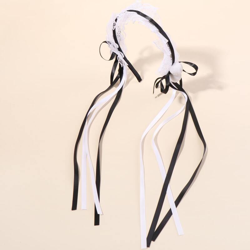 

Halloween Lace Decor Hair Hoop, Black and white